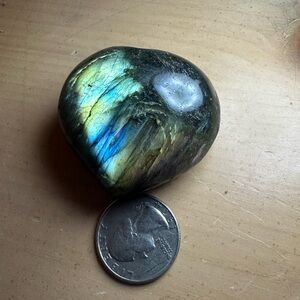 Iridescent Labradorite Heart Palm Stone